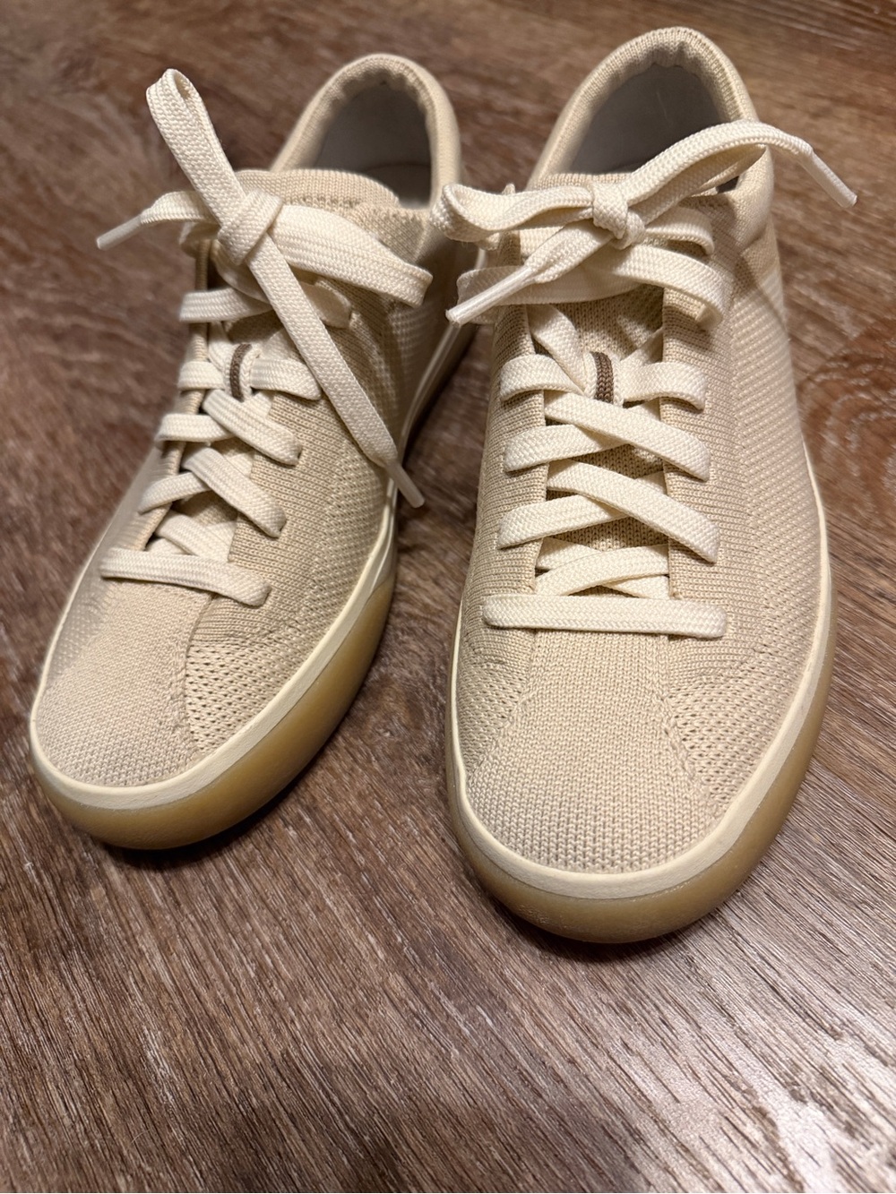 Rothy's Knit Lace-Up Sneakers in Cream
